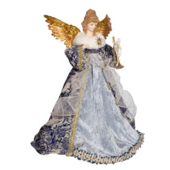 Kurt Adler 17" Indigo Blue Delft Angel Christmas Tree Topper J6099 -The Jolly Christmas Shop j6099 01 06554.1653408818